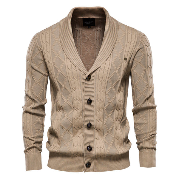 Men's Cardigan Padded Sweater