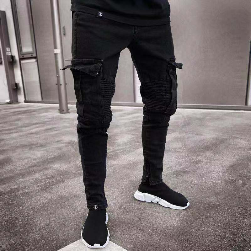 Men's casual black jeans