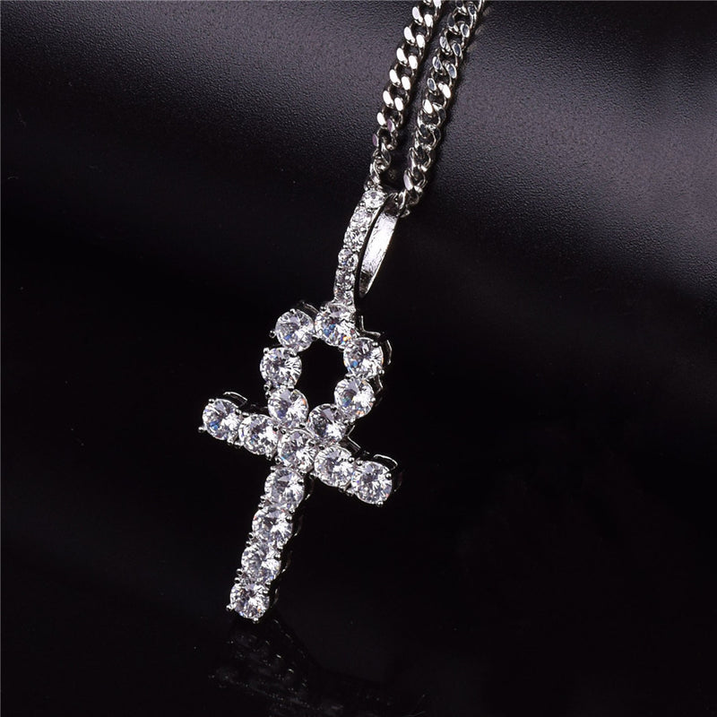 Diamond cross pendant necklace