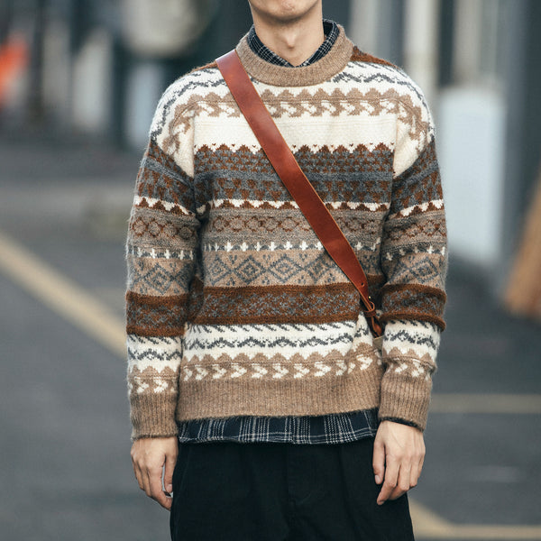 New Ethnic Style Color Sweater Men