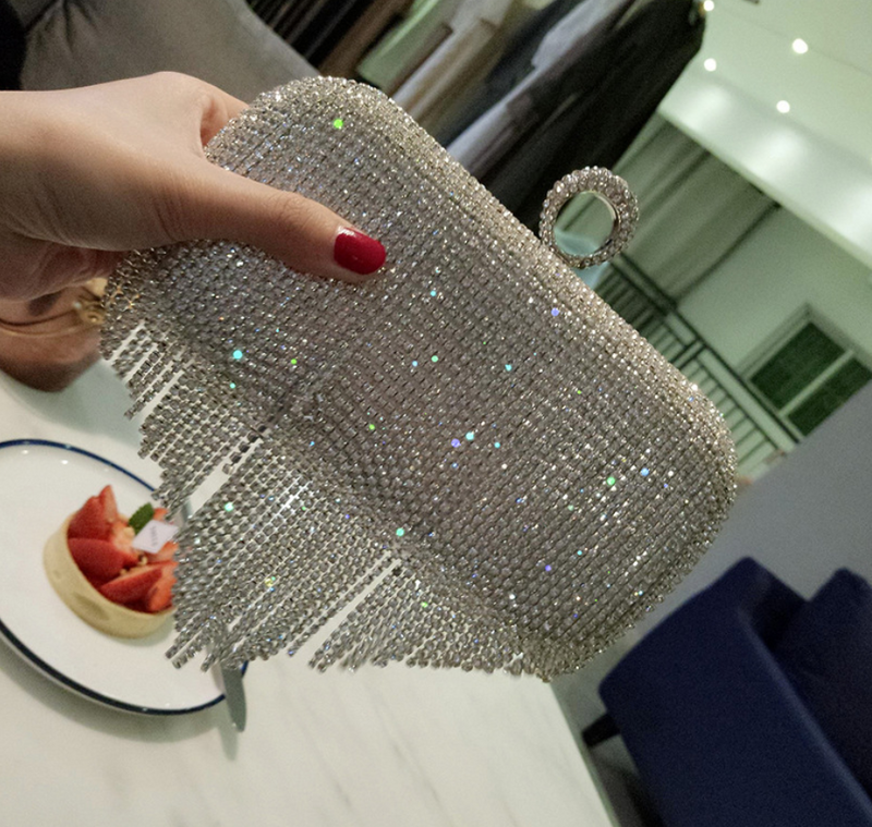 Shiny Diamond Ladies Fringed Handbag