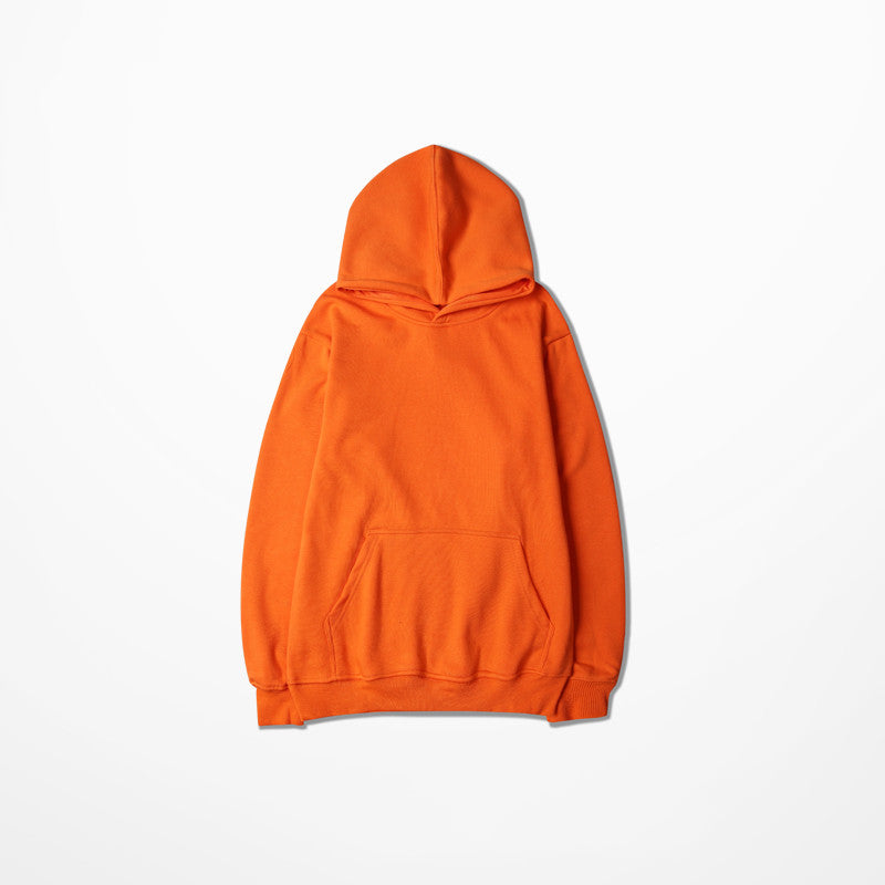 Solid Color Loose Shoulder Hoodie