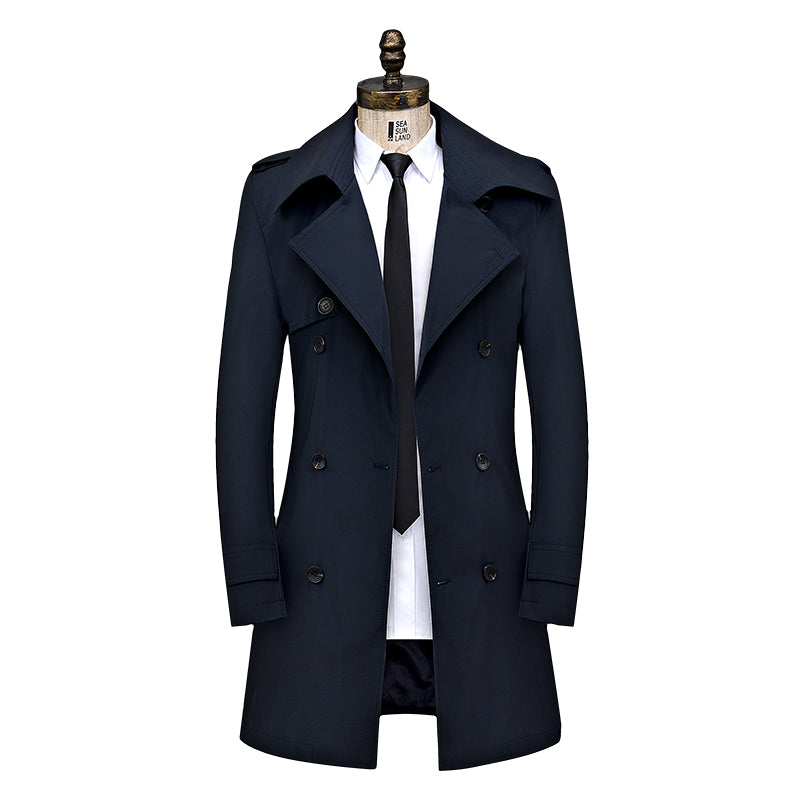 Men's Business Casual Mid-length Cloak Overcoat