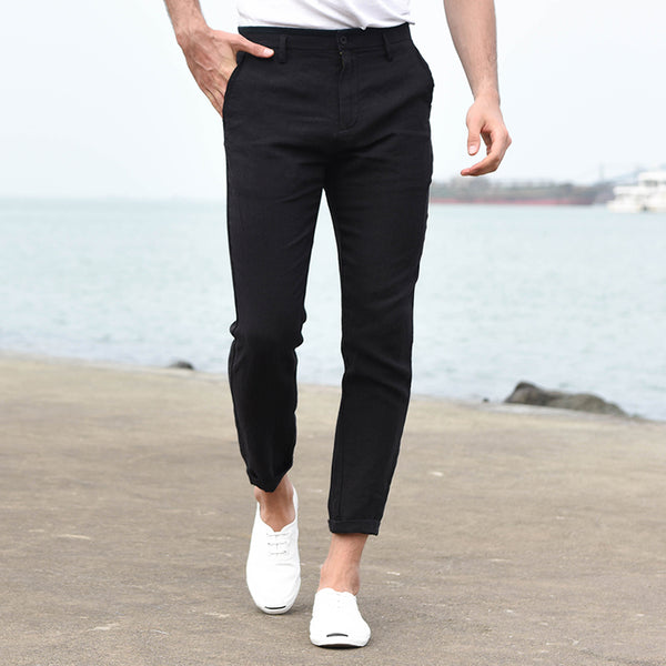 Cotton and linen breathable pants man