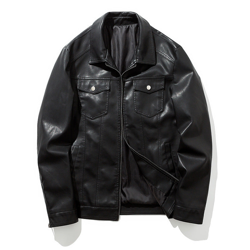Men's Youth Casual Leather Motorcycle Jacket