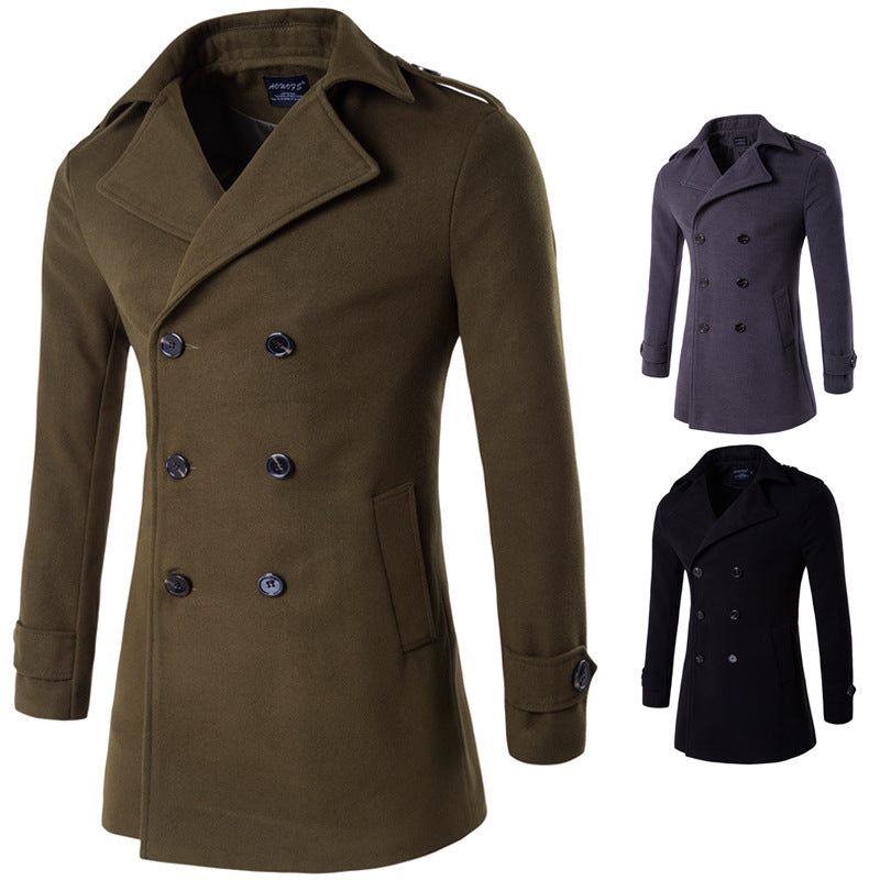 Double-breasted trench coat men
