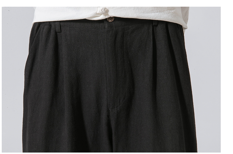 Pantalones Harem Sueltos de Lino y Algodón Casuales para Hombre