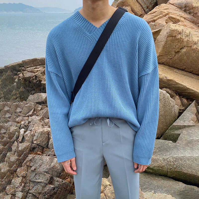 V-neck Sweater Lazy Korean Style Sweater