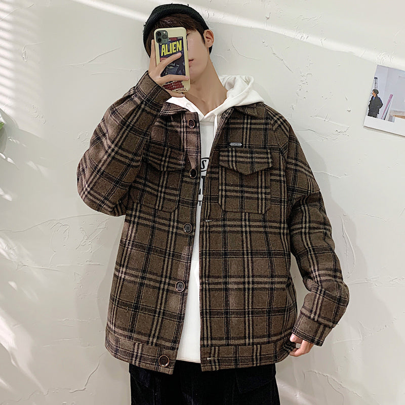 Plaid Korean Style Trendy Jacket Men