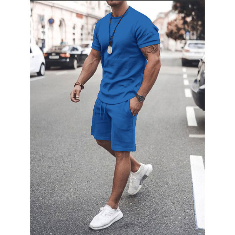 Short Sleeve Shorts Two-Piece Sports And Leisure summer suit for men