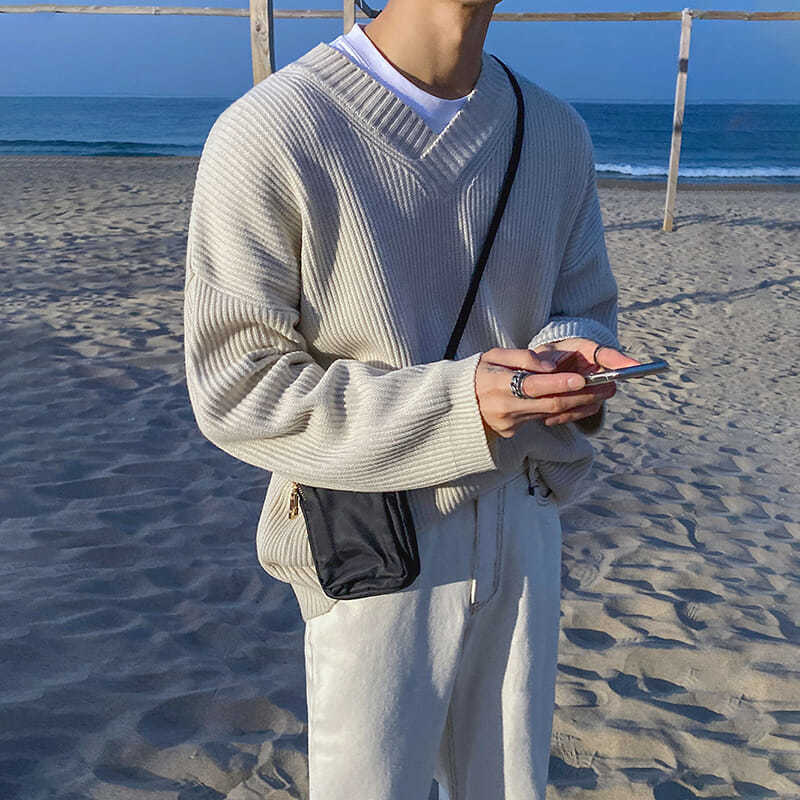 V-neck Sweater Lazy Korean Style Sweater