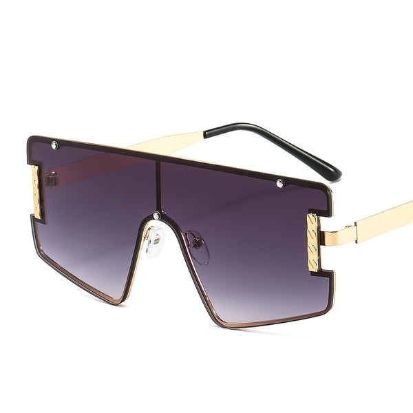 Gafas PC Lentes degradados Marco dorado Diseñador de marca Gafas de sol de alta gama