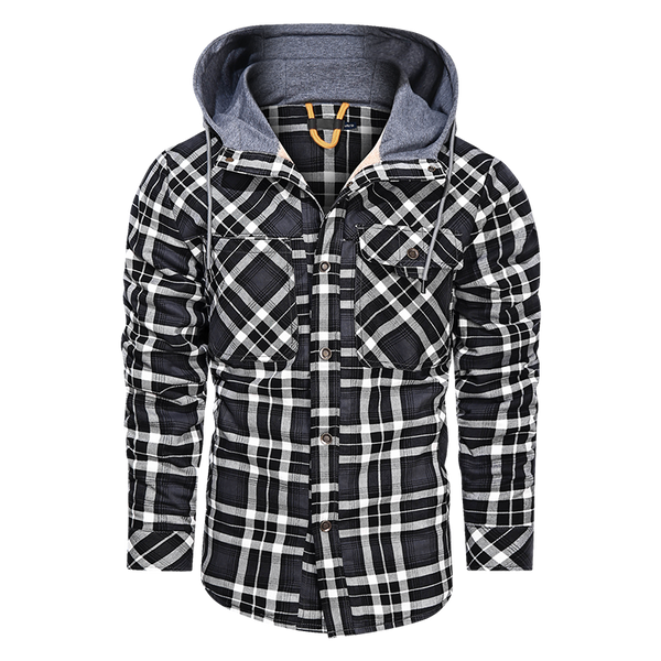 Chaqueta cálida para hombre Chaqueta con capucha de corte slim y forro polar grueso para hombre