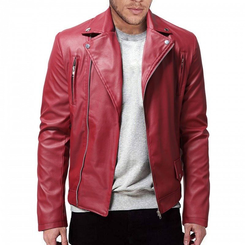 Chaqueta de cuero casual para hombre