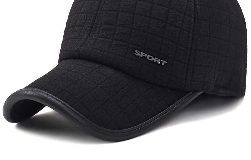 Gorra de béisbol cálida y gruesa con protección para los oídos de invierno para hombre