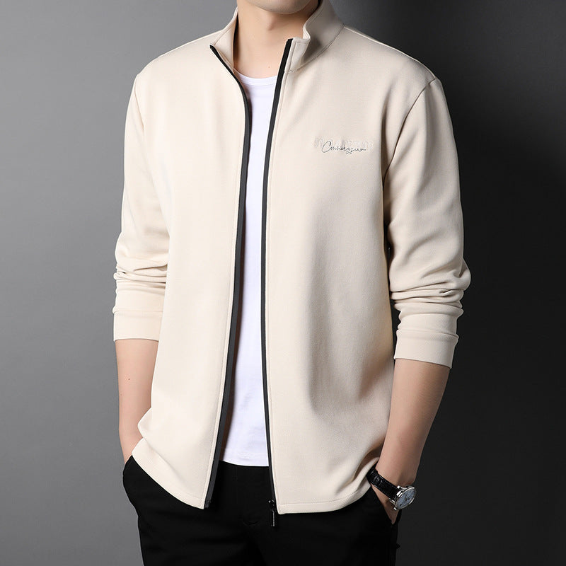 Fashion Trend Stand Collar Embroidered Sports Men's Jacket
