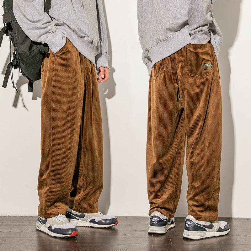 Corduroy Men's Pants Trendy Men's Wide-leg Pants Trousers