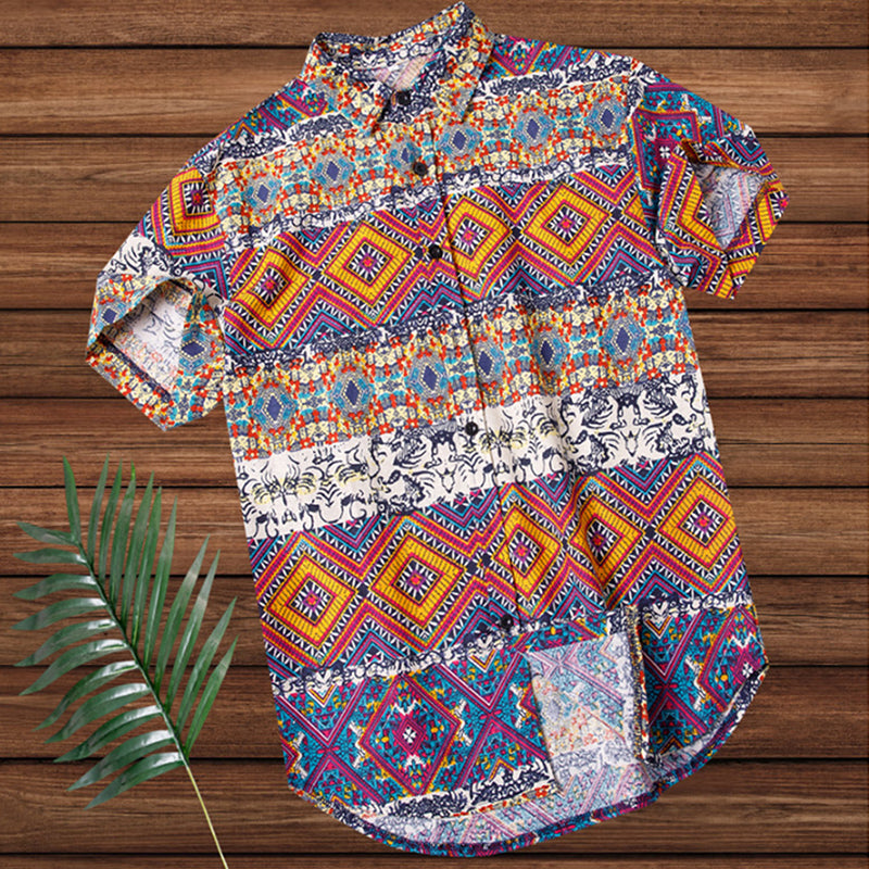 Men Short Sleeve Hawaiian Shirt