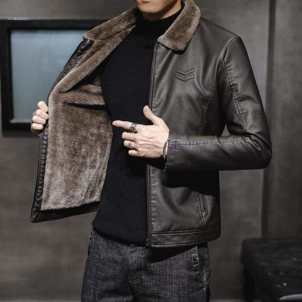 Casual jacket men's leather