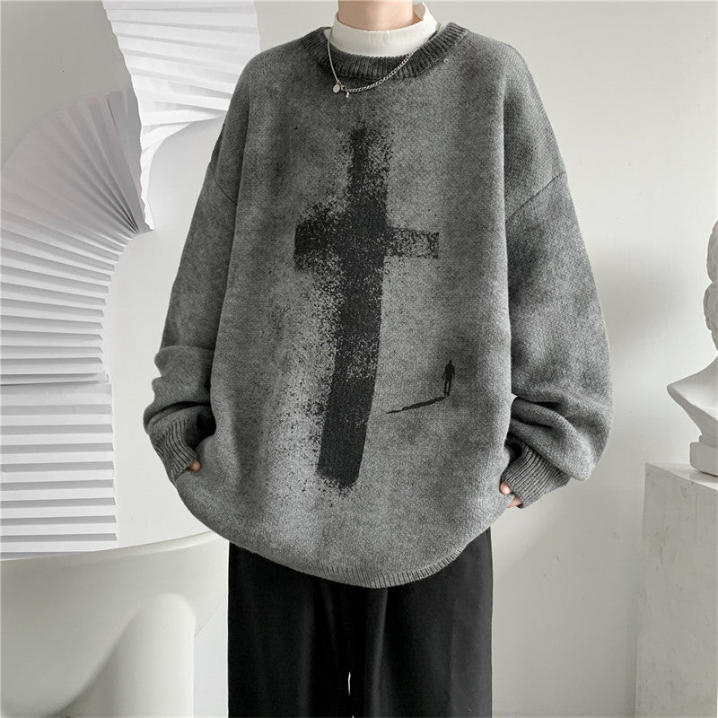 Men's Round Neck Fashion Lazy Style High-quality Sweater