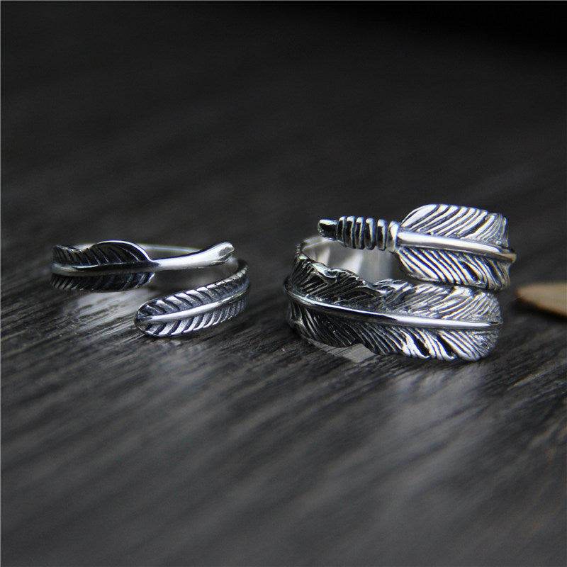 New Punk Feathers Arrow Opening Ring