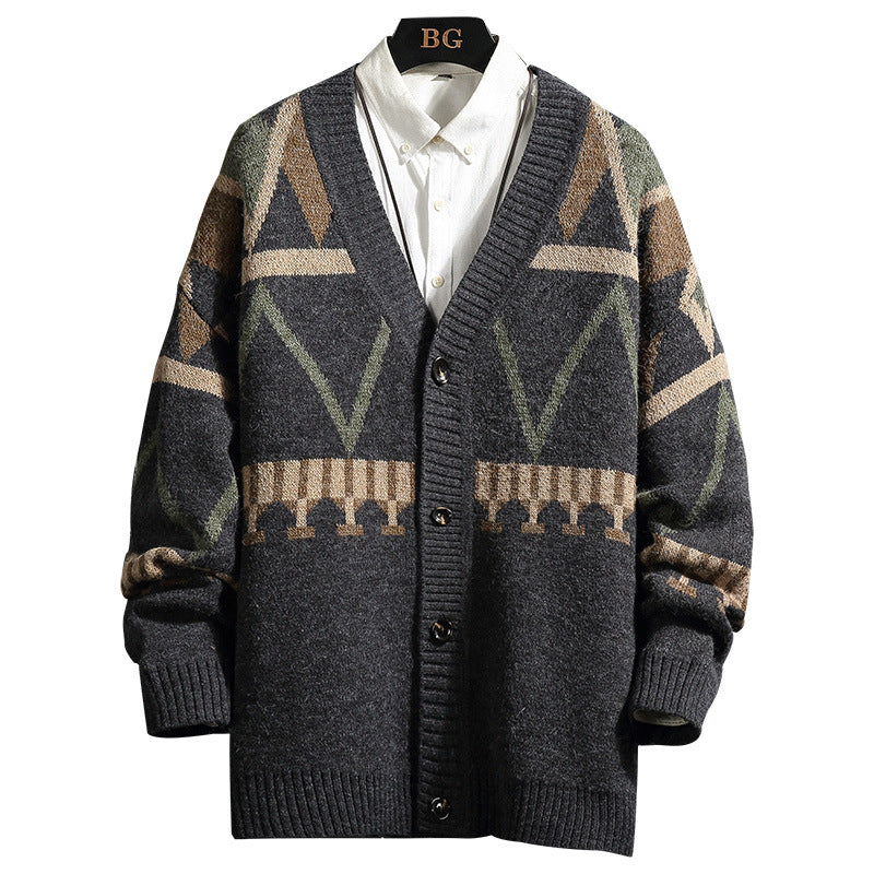 Men's Handsome Knit Youth Cardigan Sweater