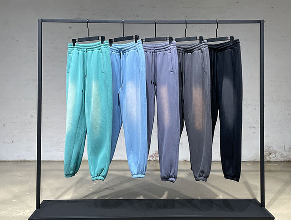 Elasticated Trousers Waist Pants Washed Gradient