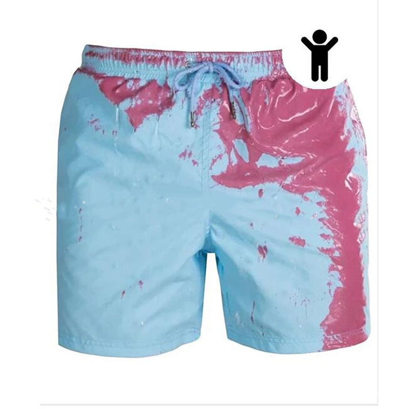 Pantalones cortos de playa mágicos con cambio de Color, bañadores de verano para hombres