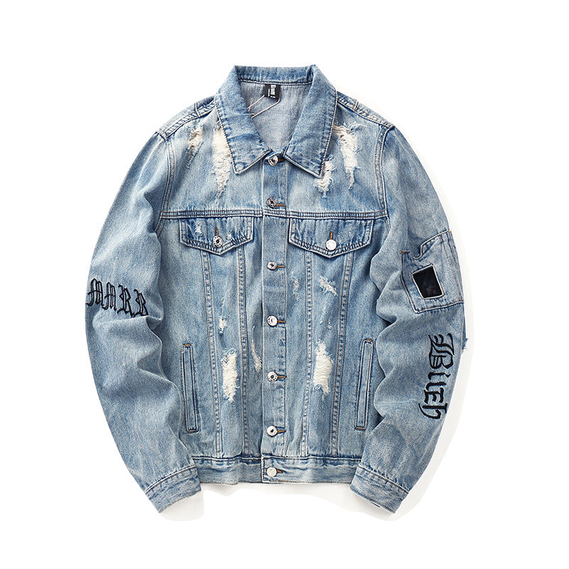 Loose-Embroidered Jean Jacket