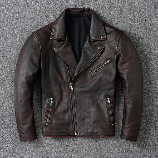 Youth Motorcycle Leather Men's Distressed Jacket