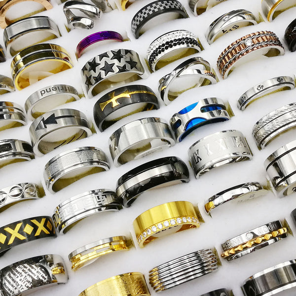 mixed Styles Of Titanium Steel And Stainless Steel Rings For Men And Women