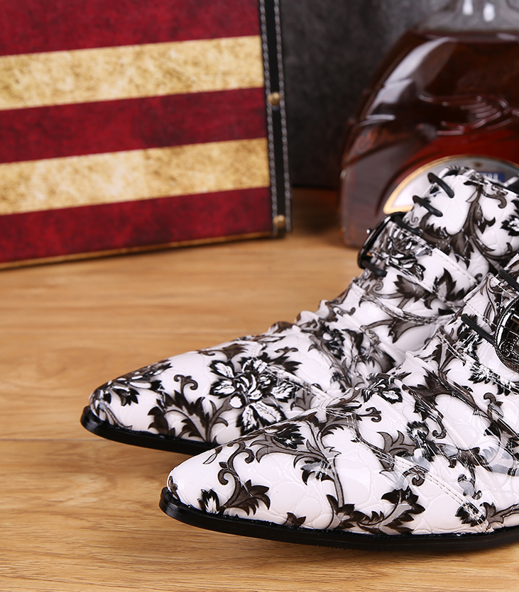Elvis Paisley Pointed Shoes
