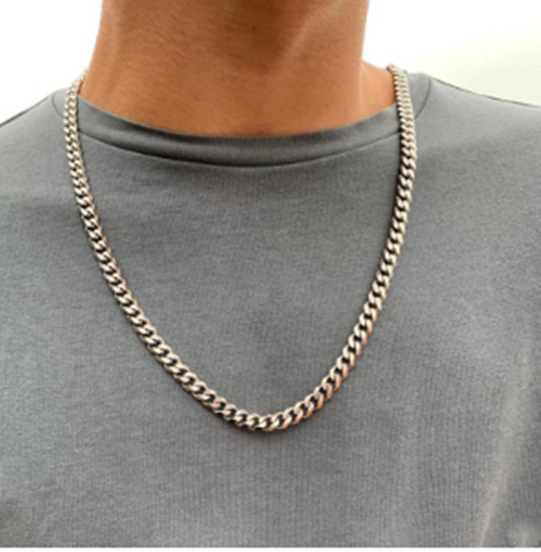 Fashion Cuba Chain Necklace Men Titanium Steel