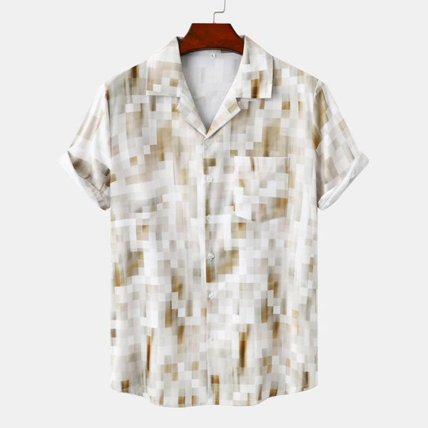 camisa hawaiana de manga corta estampada para hombre