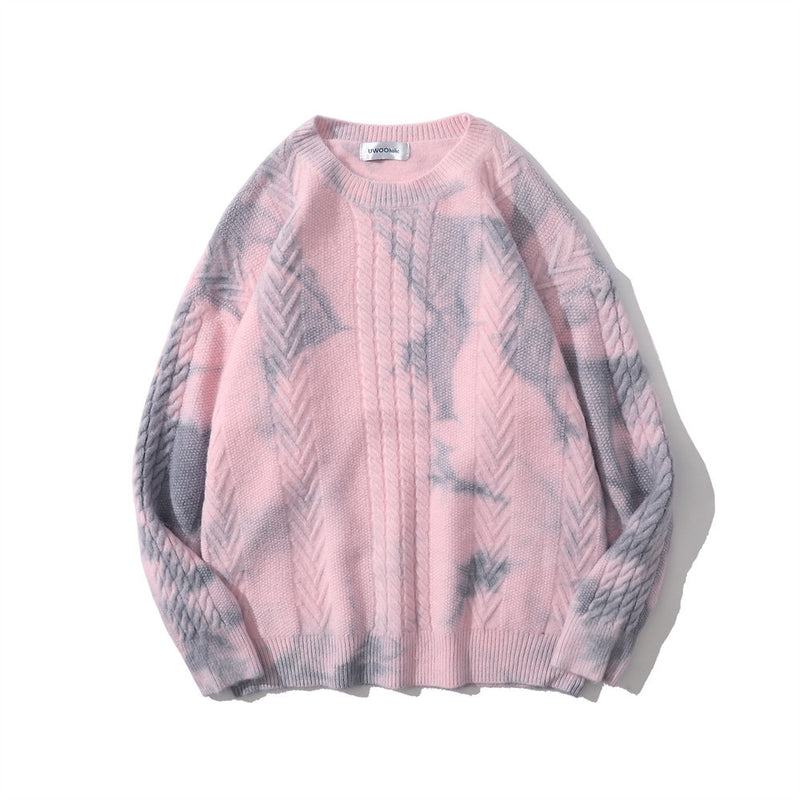 Men's Fashion Lazy Tie Dye Knit Sweater