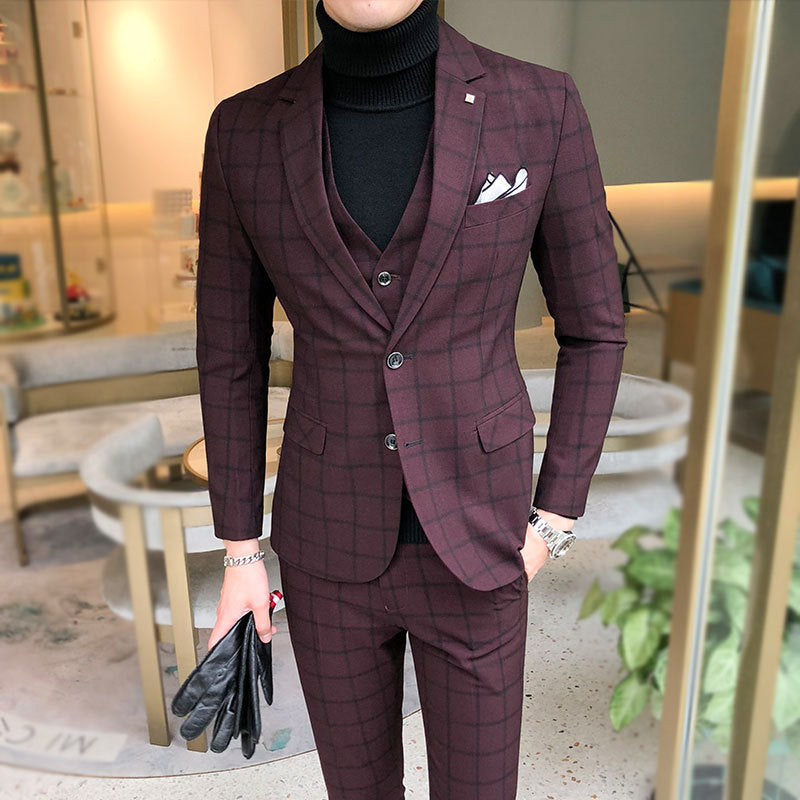 Fashionable Men's Plus Size Striped Suit