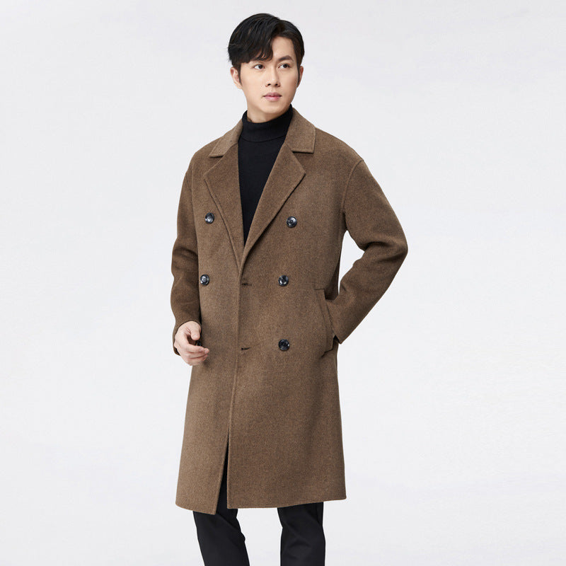 Men's Suit Collar Double Sided Woolen Coat