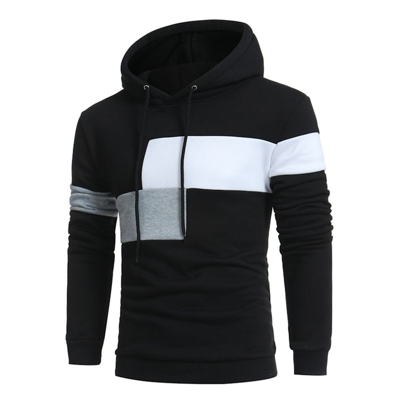 Stitching Contrast Color Casual Hoodie