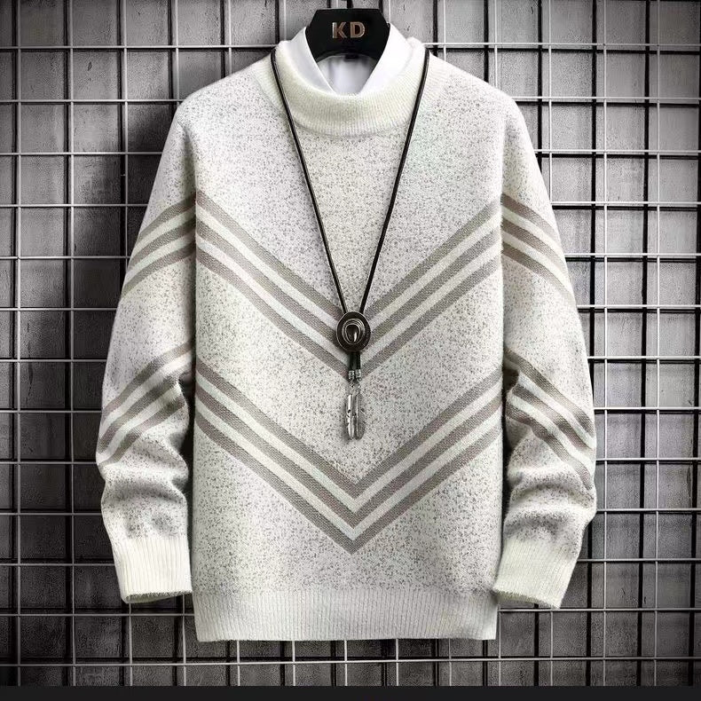 Mink Wool Sweater Knitting Thickened Bottoming Sweater Men