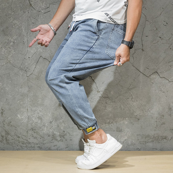 Nueva tendencia de jeans de talla grande con engorde para hombres