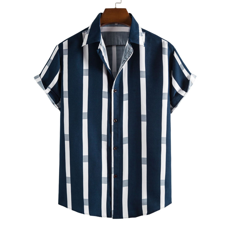Striped Loose Plus Size Casual Men's Shirt