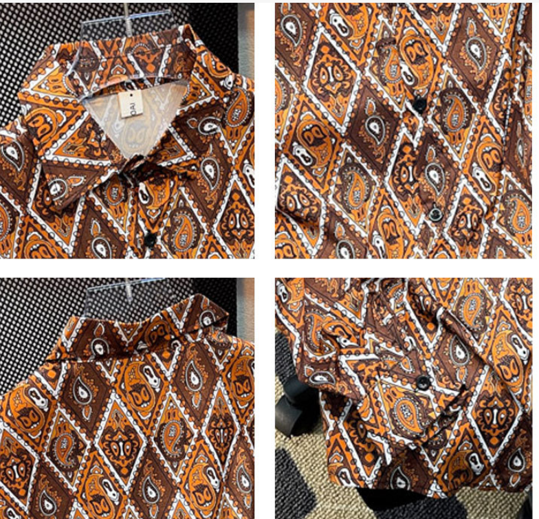 Diamond Long Sleeve Loose Flower Shirt