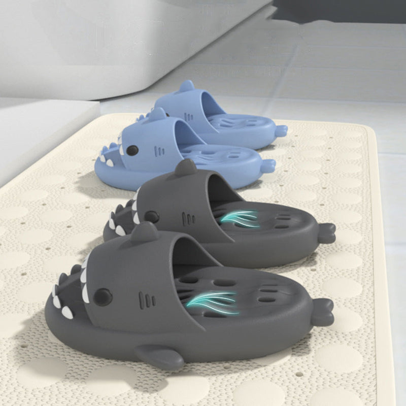 Pantuflas de tiburón con orificios de drenaje, zapatos de ducha para mujer