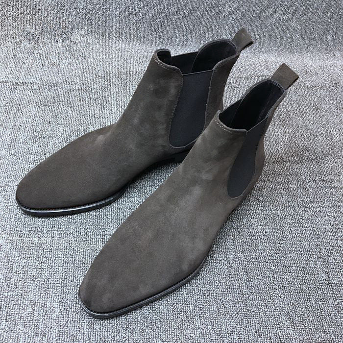 Faux Deerskin Casual Men's Boots Suede High-top chelsea boots