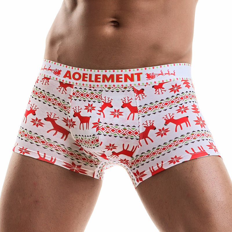 Printed Men's Underwear, Breathable And Comfortable Mid-waist Waistband