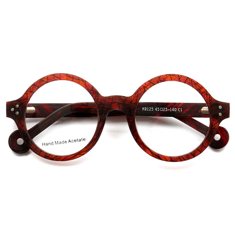 Marco de gafas de rayas de madera con personalidad de moda