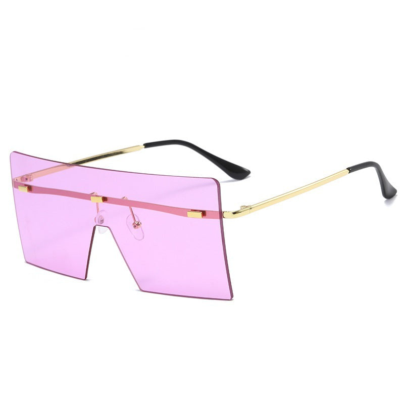 Vintage Oversized Square Rimless Luxury Sunglasses