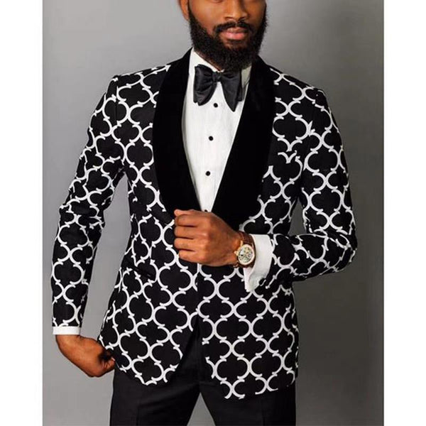 Men's Color Matching Single Button Casual blazer