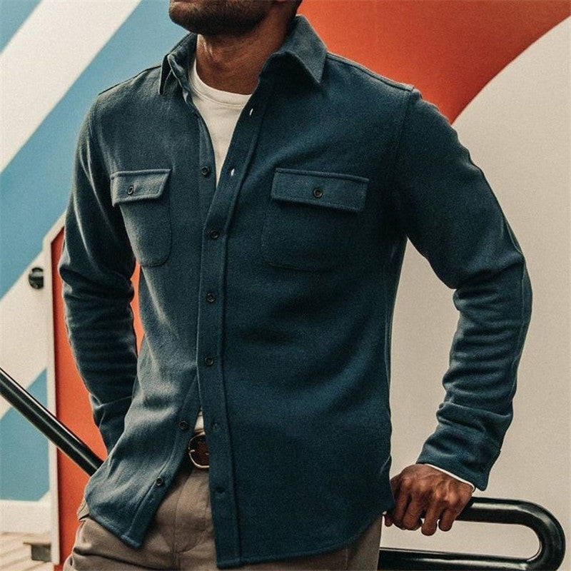 Men'S Solid Color Lapel Slim Jacket