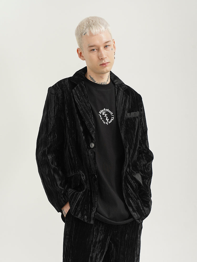 Reflective Velvet Casual Suit Jacket